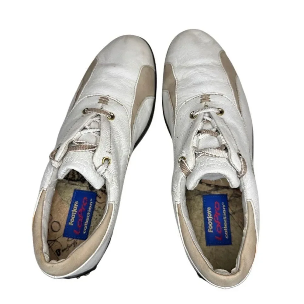 Footjoy LoPro Shoes Womens 7 N Golf Sneakers White Leather Lace Up 97131